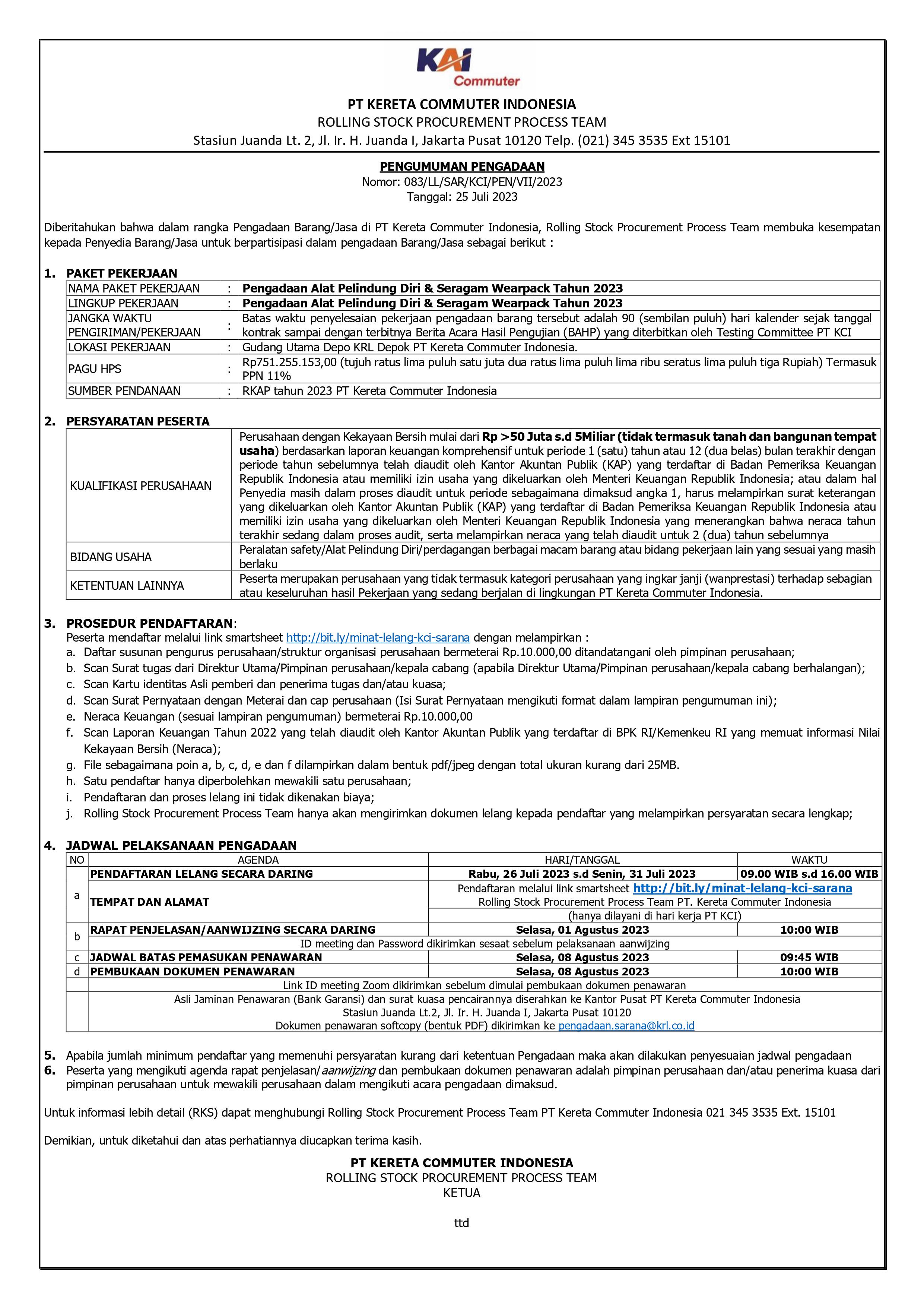 083 pen apd seragam wearpack new